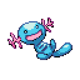 an 80x80 retro-styled pixel art piece of the small blue Pokemon Wooper